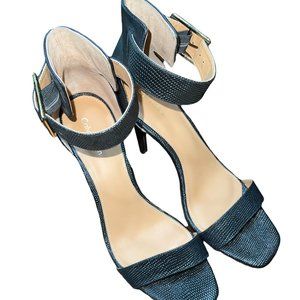 Calvin Klein Lizard Cow Silk Women Black Heels Size 10M